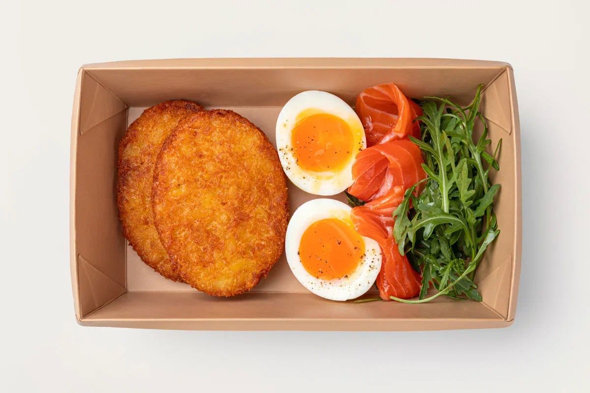 Хашбраун с лососем Хашбраун с лососем