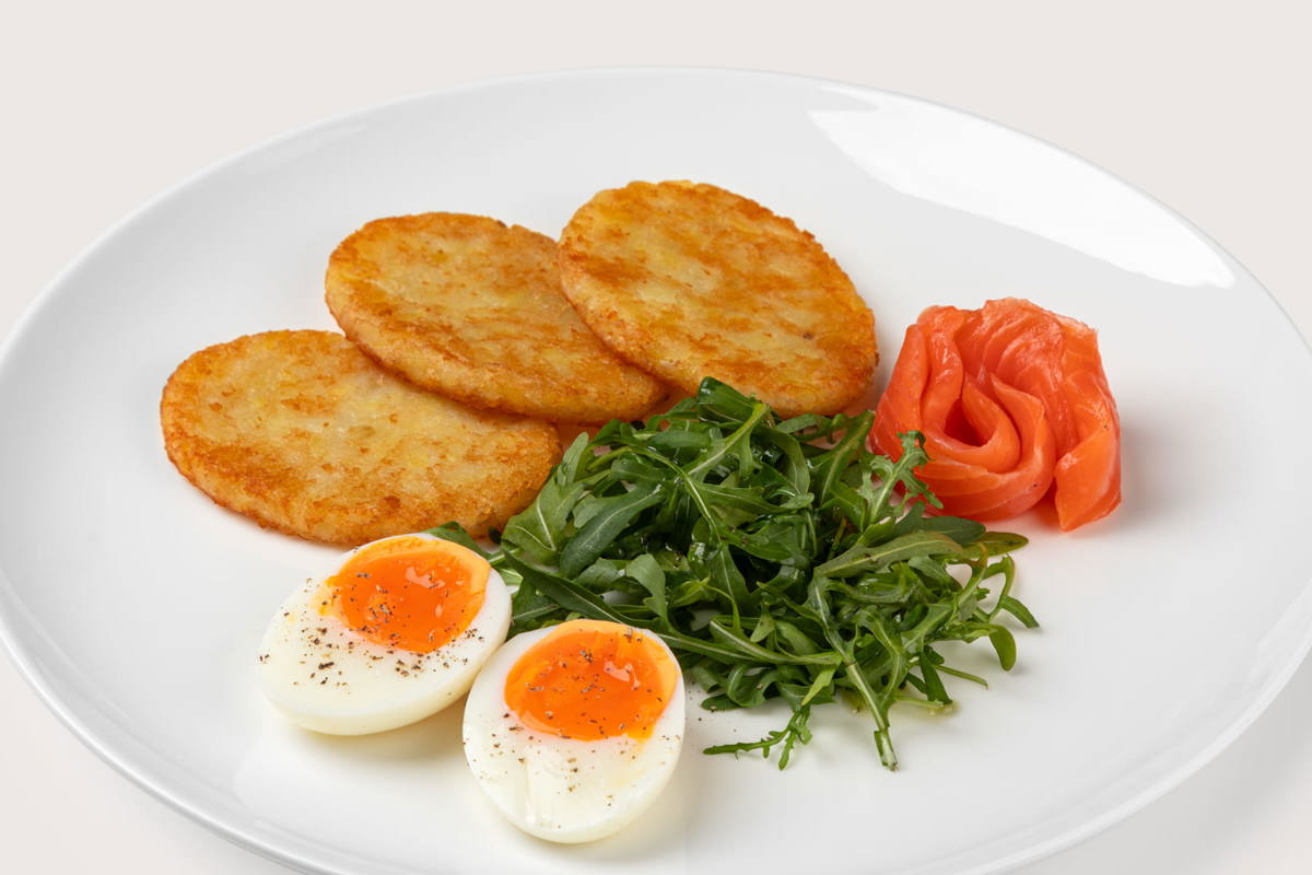 Хашбраун с лососем 