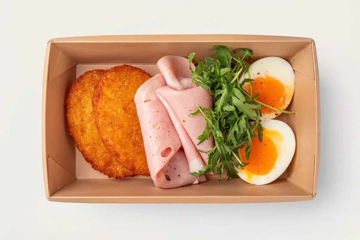 Хашбраун с мортаделлой Хашбраун с мортаделлой