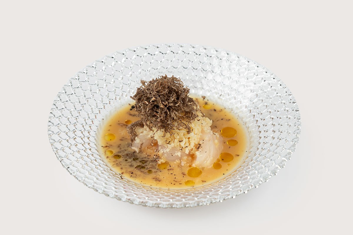 Гребешок юдзу с трюфелем